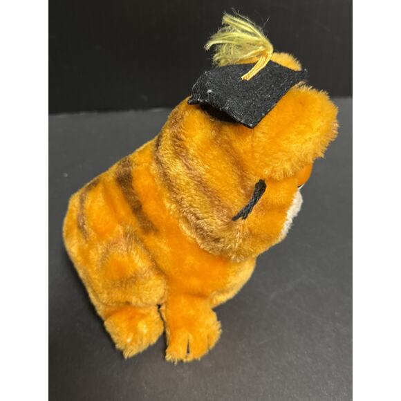 Garfield Orange Cat 1981 Dakin 8" Plush Graduation Stuffed Animal Cap Vintage - Picture 4 of 7